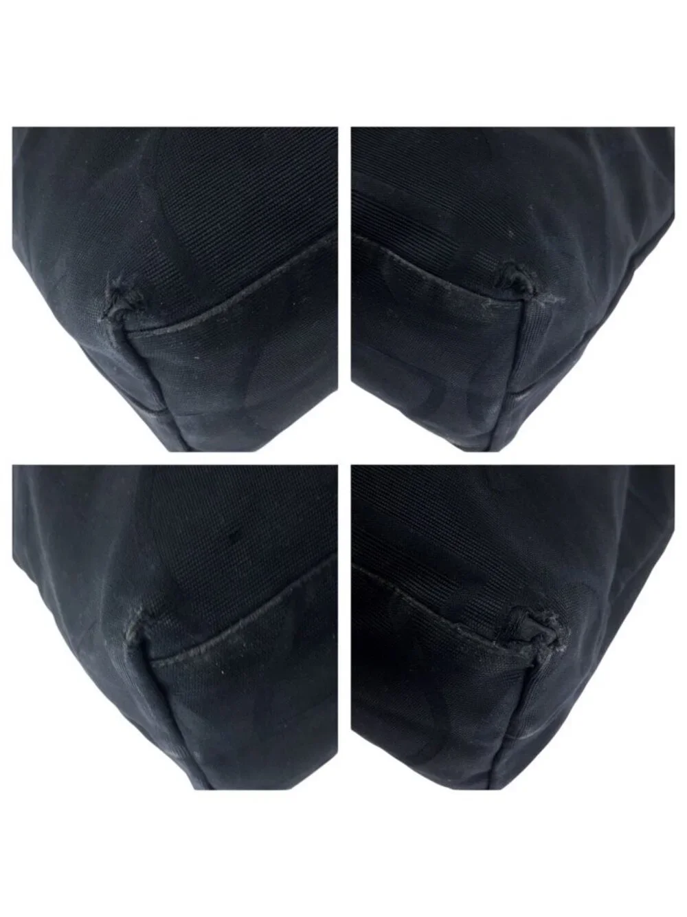 Gucci G Logo Black White Canvas Tote Bag